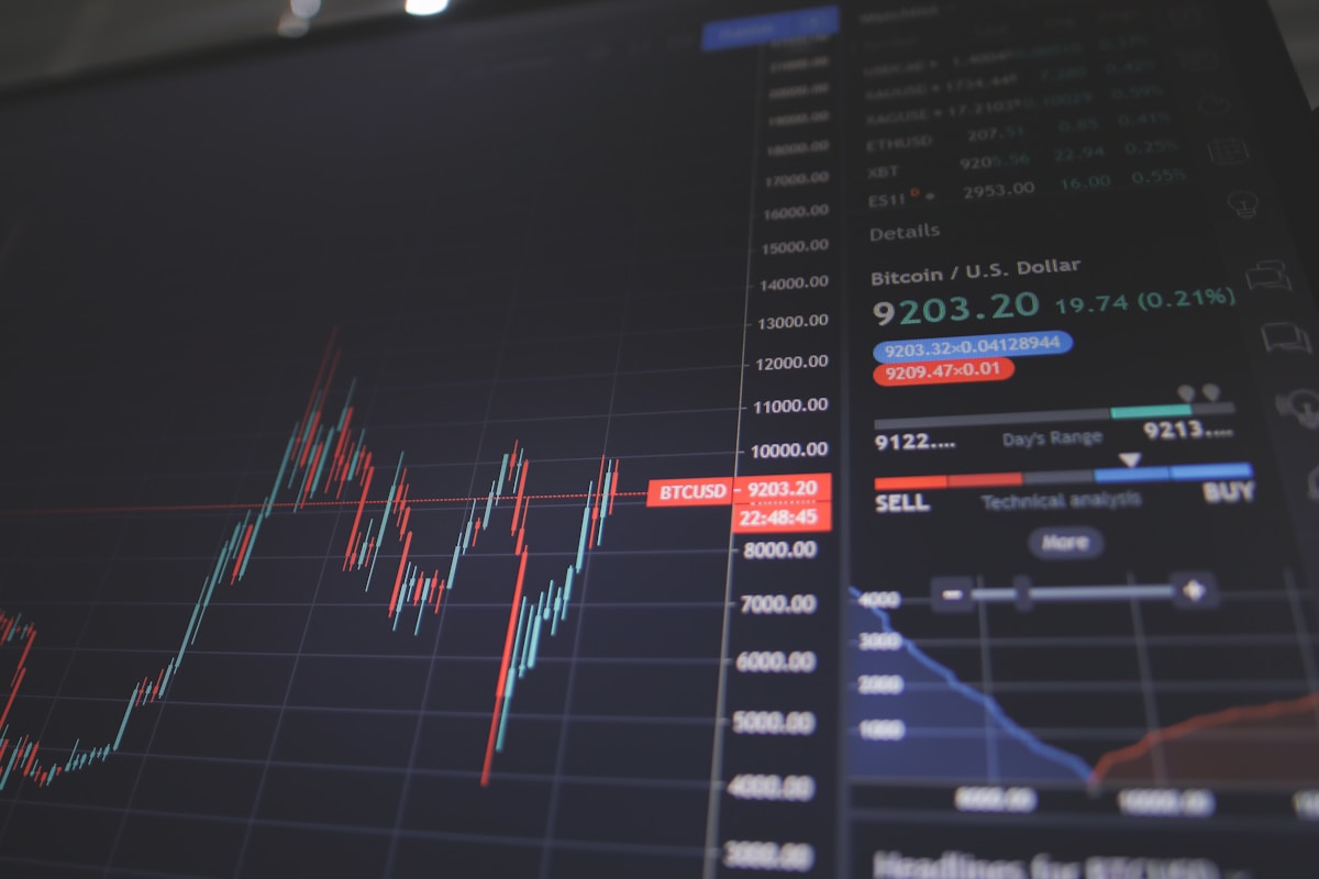 Investment growth chart and financial performance tracking